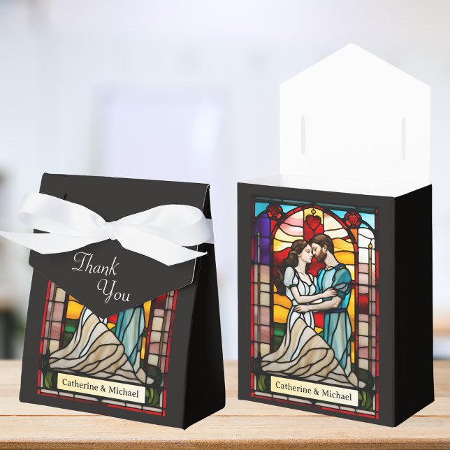 Lovers Tarot Stained Glass Style European Wedding  Favour Box (Creator Uploaded)