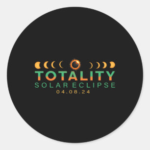 Lovers! Total Solar Eclipse 2024 Totality 04.08.24 Classic Round Sticker