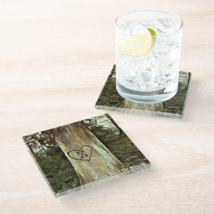 Lovers' Tree Glass Coaster