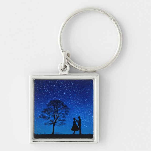 Lovers under a full moon  key ring (Front)