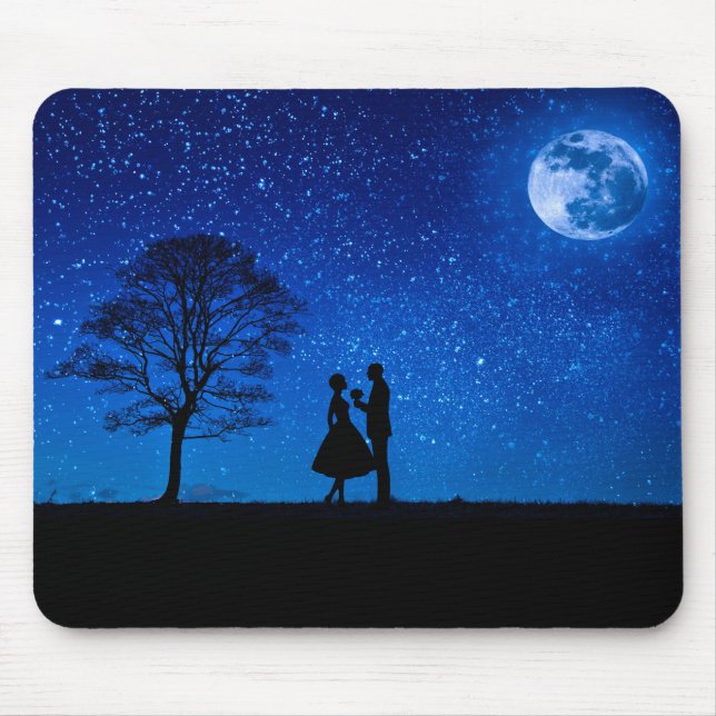 Lovers under a full moon   mouse mat (Front)