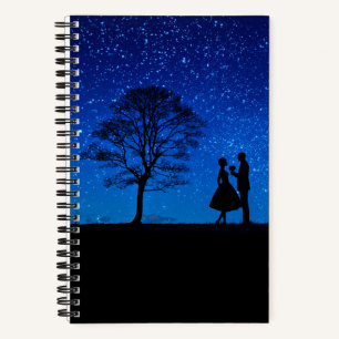 Lovers under a full moon notebook