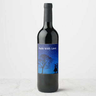 Lovers under a full moon     wine label