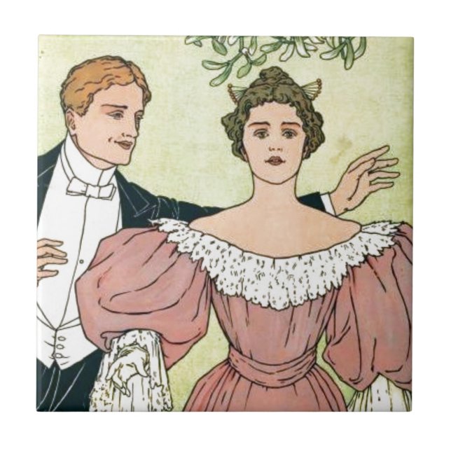 Lovers under the Mistletoe Tile (Front)