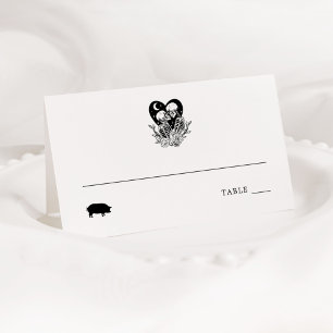 Lovers Until Death Skeletons Place Card Pork