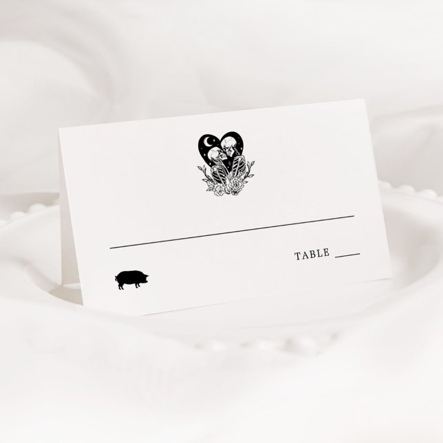 Lovers Until Death Skeletons Place Card Pork (Creator Uploaded)
