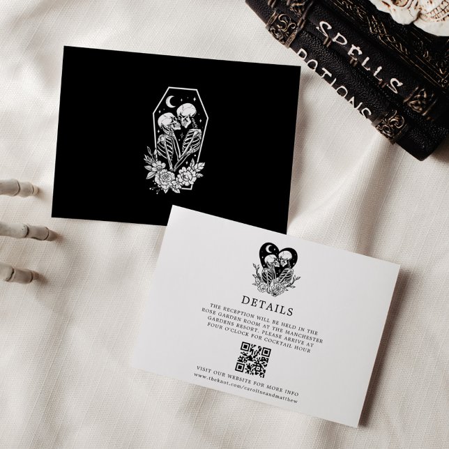 Lovers Until Death Skeletons & Roses Details Invitation (Creator Uploaded)