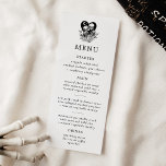 Lovers Until Death Skeletons & Roses Menu<br><div class="desc">This gothic style suite features two lovers that are joined together until death. Roses accent this elegant yet unique design!</div>