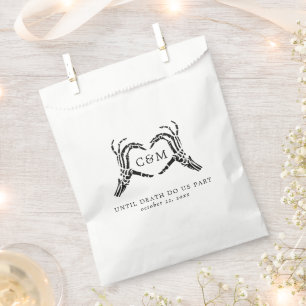 Lovers Until Death Skeletons & Roses Wedding Favour Bags