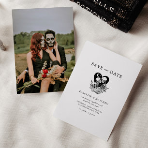 Lovers Until Death Skeletons & Roses Wedding Invitation