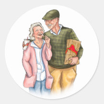 Lovers'  Wedding Anniversary, old cute couple