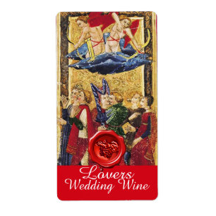 LOVERS WEDDING WINE RED WAX SEAL/ ANTIQUE TAROTS