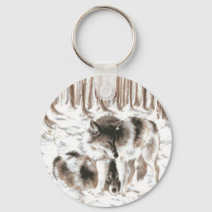 LOVERS Wolf Couple Key Ring