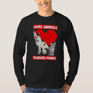 Loves Animals Tolerates People Pet Animal Love T-Shirt