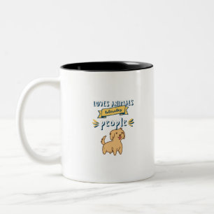 Loves Animals Tolerates People Two-Tone Coffee Mug