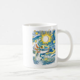 Loves Axolotls Solar Eclipse Vintage Starry Night Coffee Mug