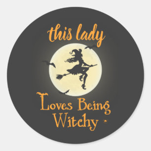 Loves Being Witchy Classic Round Sticker