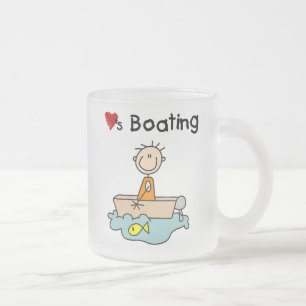 Loves Boating Frosted Glass Coffee Mug