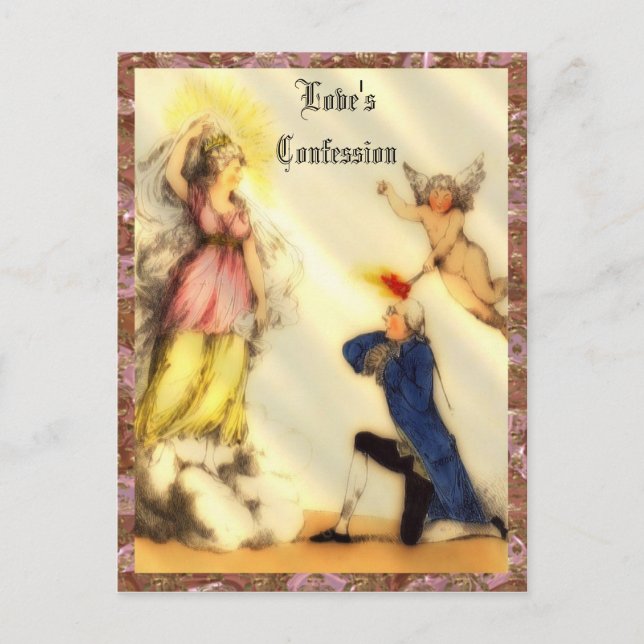 Love's Confession Customisable  Postcard (Front)