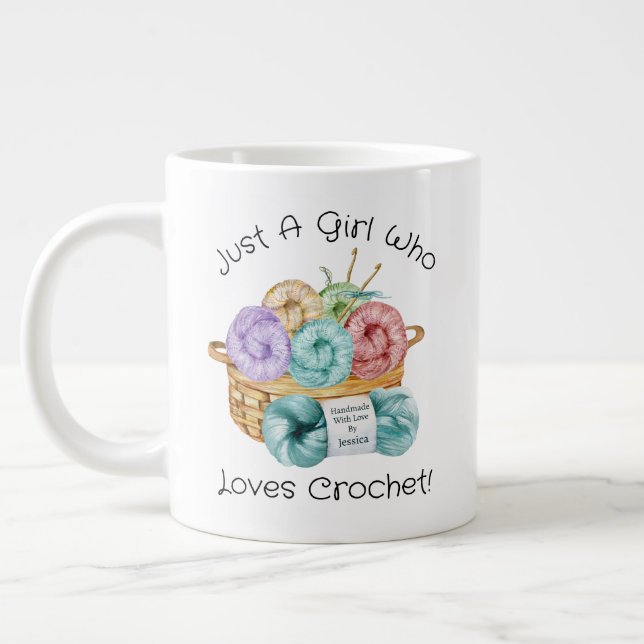Loves Crochet Personalised Giant Coffee Mug (Left)