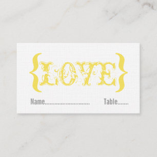 Love's Embrace Wedding Place Card, Marigold Card