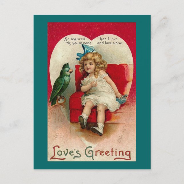 Love's Greeting Vintage Valentine (2) Holiday Postcard (Front)