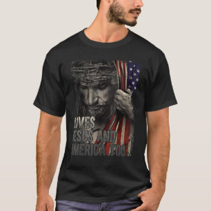 Loves Jesus & America Too America Jesus For Men W T-Shirt