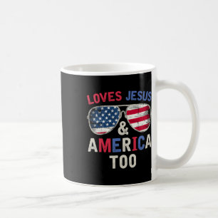 Loves Jesus And America Too Retro God Christian 4t Coffee Mug