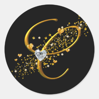 Love's Magic C monogram Classic Round Sticker