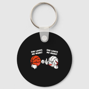 Loves more basketball volleyball player t shirt key ring