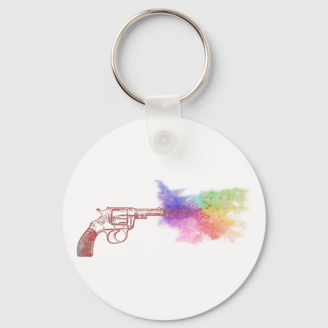 love's smokin' gun : rainbow : key ring (Front)
