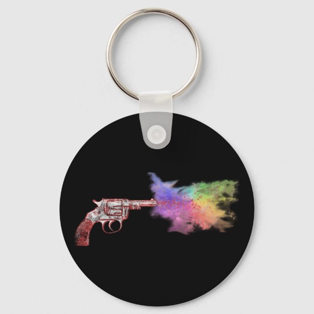 love's smokin' gun : rainbow : key ring (Front)