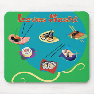 Loves sushi mouse mat