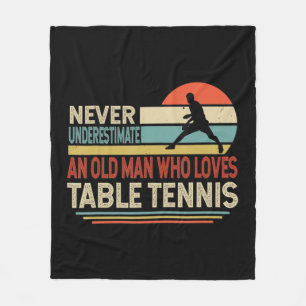 Loves Table Tennis Sport Player Grandpa Father's D Fleece Blanket