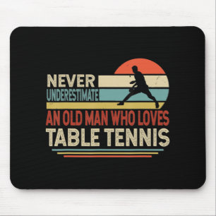 Loves Table Tennis Sport Player Grandpa Father's D Mouse Mat
