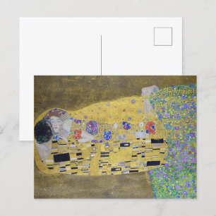 Love's Tapestry: A Kiss in Gold by Klimt Postcard