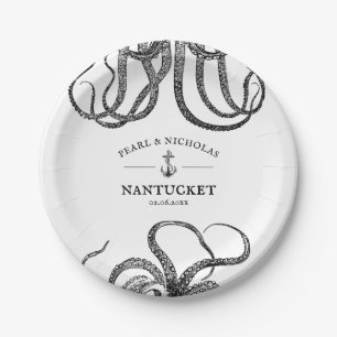 Love's Tentacles   Octopus Themed Beach Paper Plate