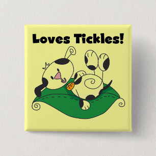 Loves Tickles T-shirts and Gifts 15 Cm Square Badge