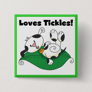 Loves Tickles T-shirts and Gifts 15 Cm Square Badge