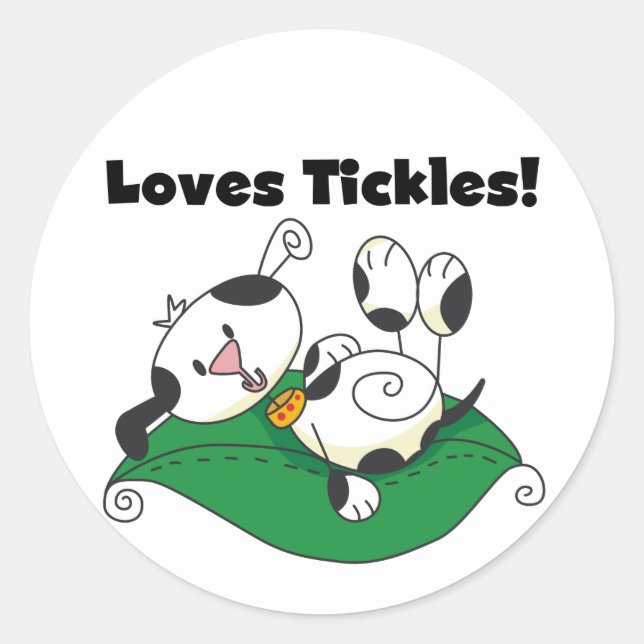 Loves Tickles T-shirts and Gifts Classic Round Sticker (Front)