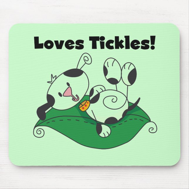 Loves Tickles T-shirts and Gifts Mouse Mat (Front)