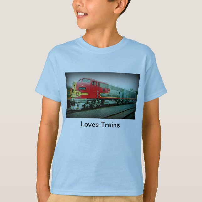 Loves Trains Children's T-Shirt (Front)