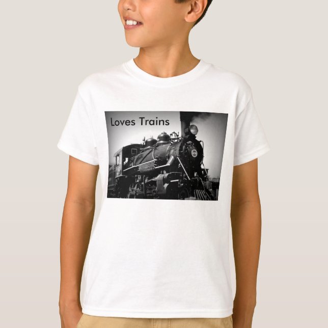 Loves Trains T-Shirt (Front)
