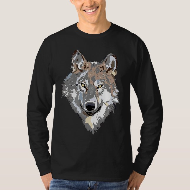 Loves Wolves wolf Face  1 T-Shirt (Front)