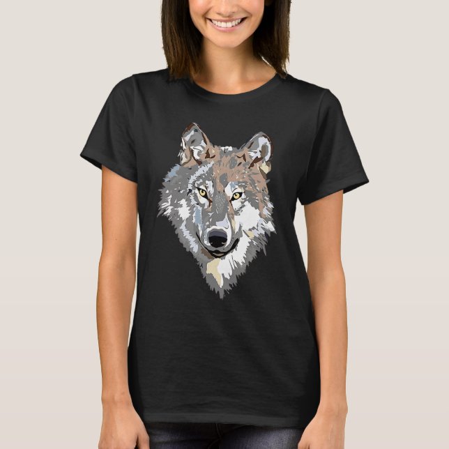 Loves Wolves wolf Face  1 T-Shirt (Front)