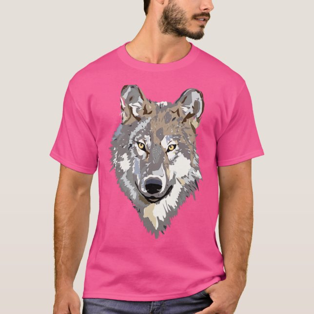 Loves Wolves Wolf Face T-Shirt (Front)