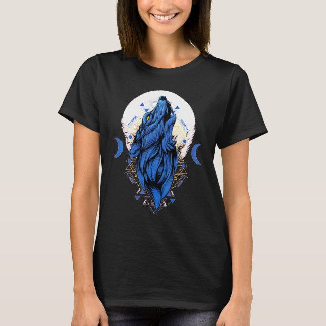 Loves Wolves wolf moon 1 T-Shirt (Front)