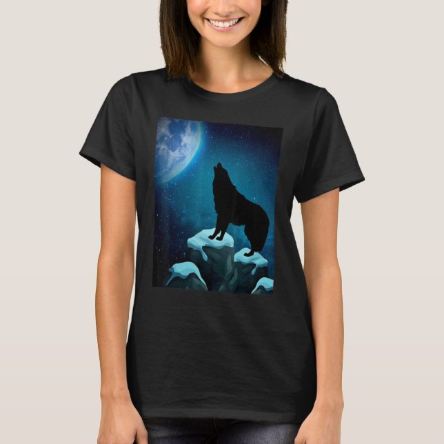 Loves Wolves wolf moon 1 T-Shirt (Front)