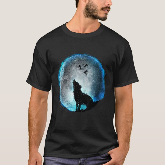 Loves Wolves wolf moon 4 T-Shirt (Front)