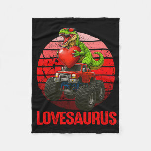 Lovesaurus Dinosaur Monster Truck Valentine Toddle Fleece Blanket